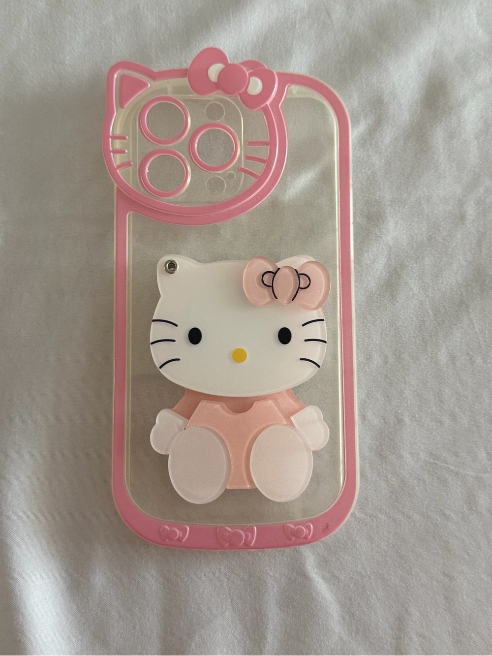 iPhone 14 Pro Max Pink Hello Kitty Phone Case with Mirror